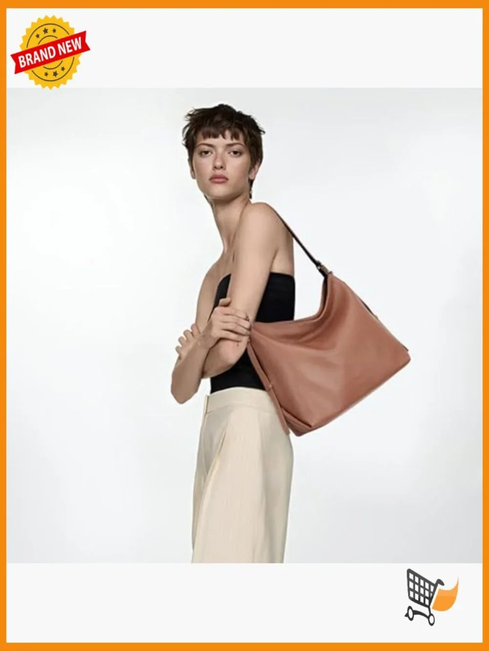 Genuine Leather Crossbody Hobo Bag with 2 Straps Large Capacity
